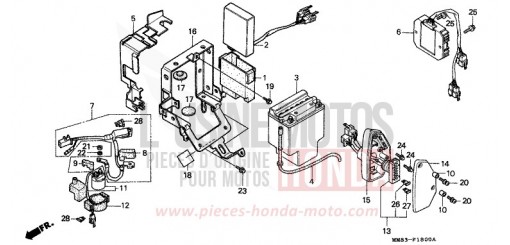 BATTERIE/REGULATEUR VT1100CR de 1994